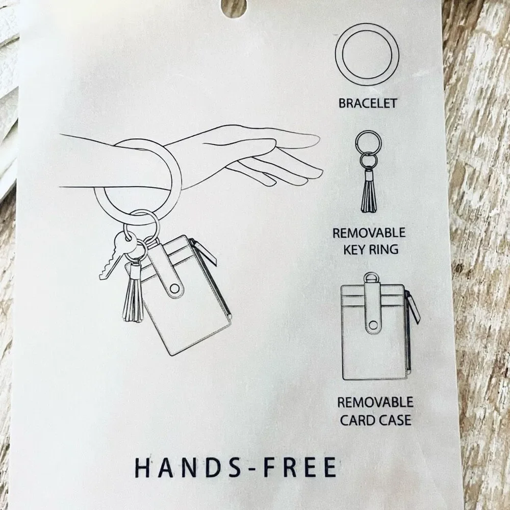 NWT Nanette Lepore Off White Hands-Free Bracelet Wallet Cardholder Keyholder